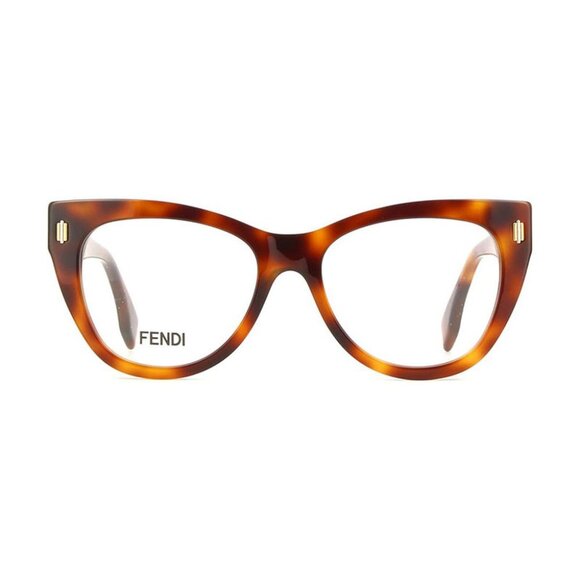 NEW FENDI EYEGLASSES FE50086I 053 WOMEN ROUND HAVANA EYEWEAR - Picture 1 of 3